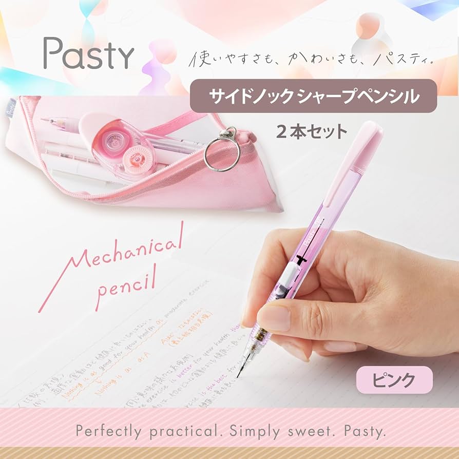 Amazon.co.jp: プラス シャープペン Pasty サイドノック ピンク